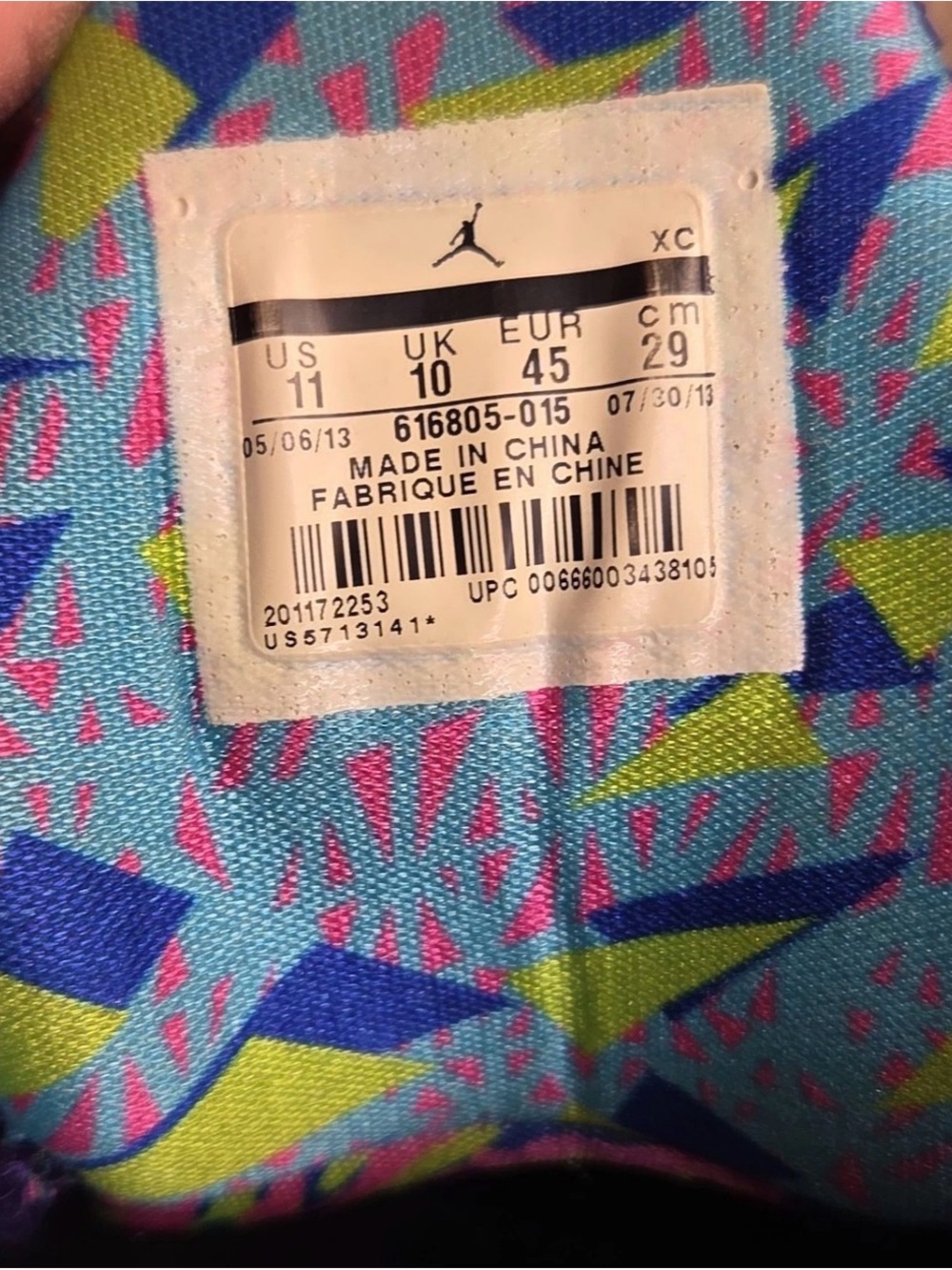 Nike Air Jordan CP3.VII Bel Air Basketball Shoes Black Purple Neon Size 11 - Picture 9 of 11